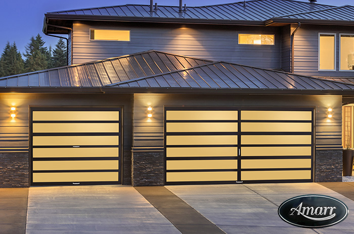 Carriage-style doors on a custom home
